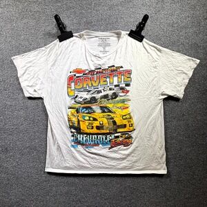 Chemistry Chevrolet Corvette Racing C6.R T-Shirt Men's 2XL White Graphic Print